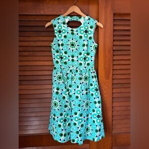 Kate Spade Florence Broadhurst Aqua & Green Solar Fit-and-Flare Dress
